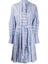 PALMER HARDING STRIPED TIE WAIST SHIRT DRESS