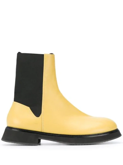 Nina Ricci Flat Chelsea Boots In Yellow