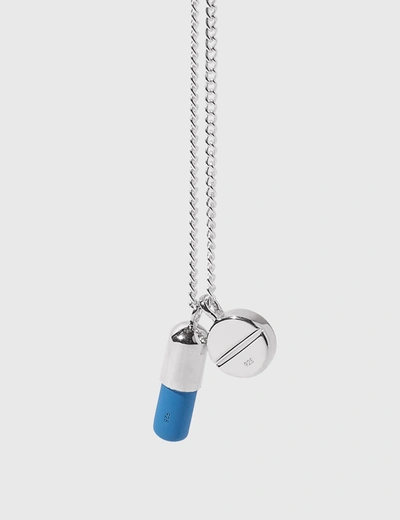 Ambush Pill Charm Necklace 2 In Blue