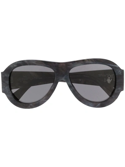 Off-white Oversized Pilot Sunglasses In Grey