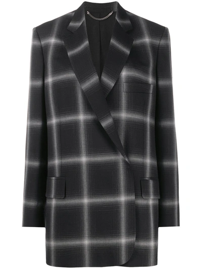 Stella Mccartney Oversized Checked Wool-twill Blazer In Black