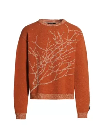 Reese Cooper Branches Knit Sweater In Orange