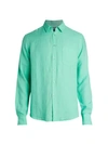 Vilebrequin Long-sleeve Linen Shirt In Cardamon