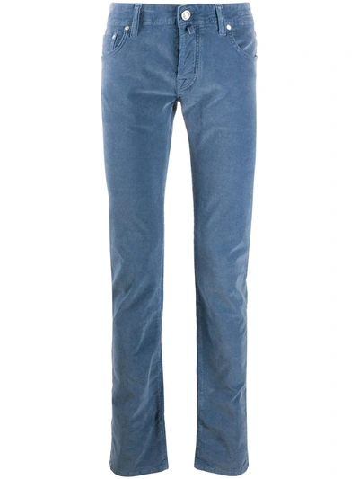 Jacob Cohen Straight Leg Corduroy Trousers In Blue