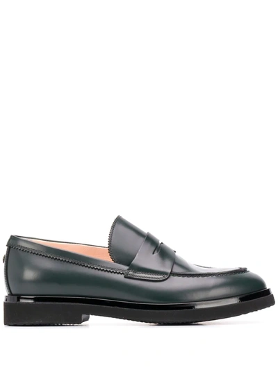 Agl Attilio Giusti Leombruni Contrasting Sole Loafers In Green