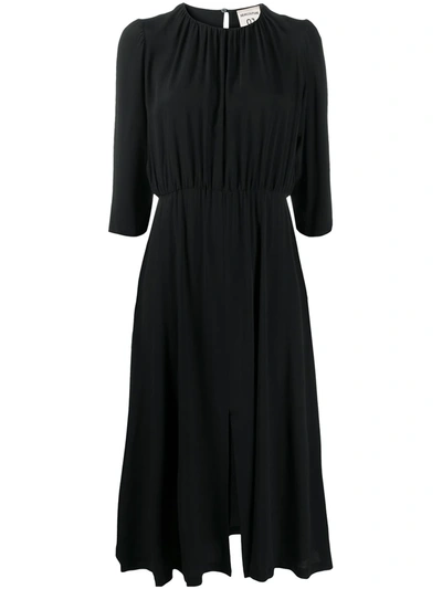 Semicouture Gathered Mid-length Dress In Black