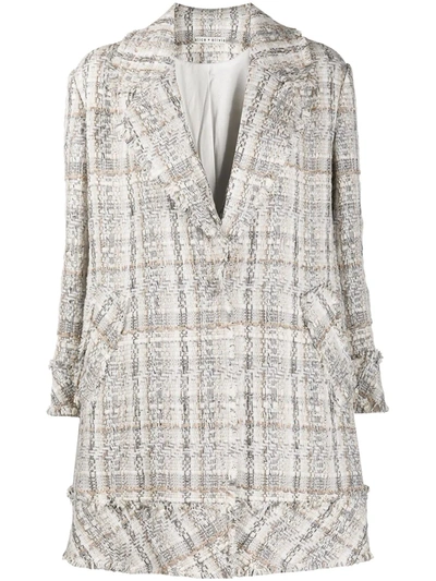 Alice And Olivia Stefan Short Notch Collar Coat In Neutrals