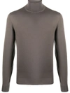 Dell'oglio Fine-knit Roll-neck Jumper In Brown
