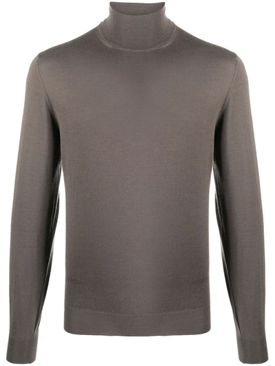 Dell'oglio Fine-knit Roll-neck Jumper In Grau