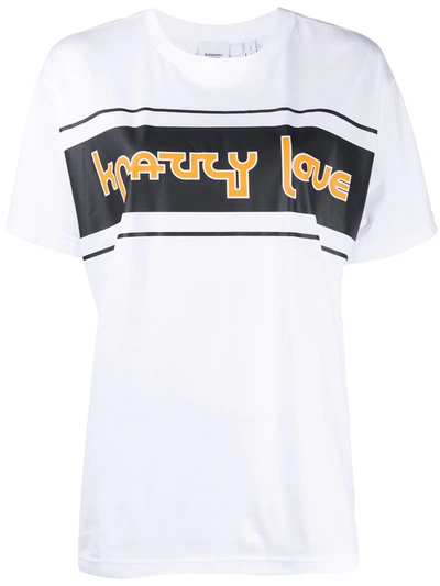 Burberry Slogan Print T-shirt In Weiss
