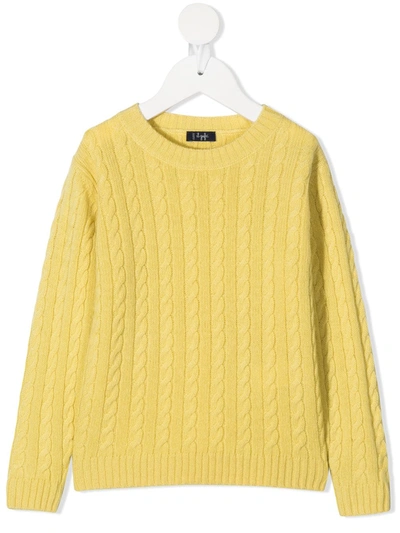 Il Gufo Babies' Cable Knit Jumper In Yellow