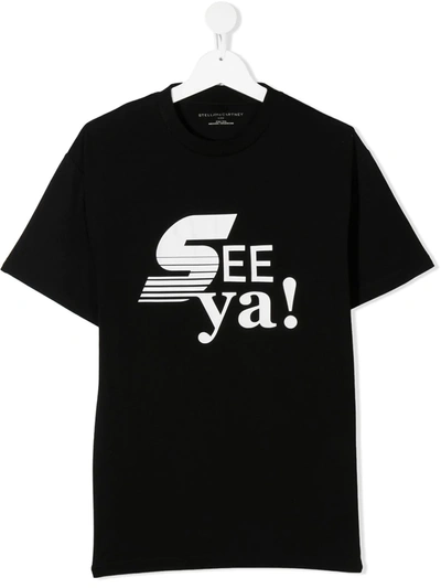Stella Mccartney Teen 'see Ya' T-shirt In Black
