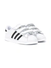 Adidas Originals Kids' Superstar Touch-strap Leather Sneakers In Weiss,schwarz