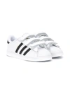 Adidas Originals Superstar Touch-strap Leather Sneakers In White