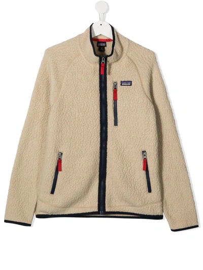 Patagonia Teen Retro Pile Fleece Jacket In Neutrals