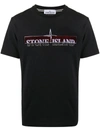 Stone Island Logo-embroidered Cotton T-shirt In Black