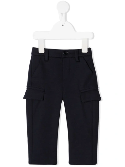 Fay Kids' Flap-pocket Trousers In Blue