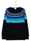 FENDI TEEN STRIPED FF JUMPER