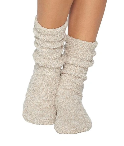 Barefoot Dreams Cozychic Heathered Plush Socks In Stone