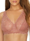 Hanro Luxury Moments Lace Bralette In Rouge