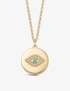 ASTLEY CLARKE WOMENS YELLOW GOLD VERMEIL BIOGRAPHY EVIL EYE LOCKET 18CT GOLD-PLATED VERMEIL STERLING SILVER, WHITE,R03667045