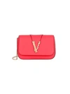 Versace Women's Virtus Leather Clutch In Eros Flame