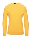 Drumohr Man Sweater Ocher Size 44 Lambswool In Yellow