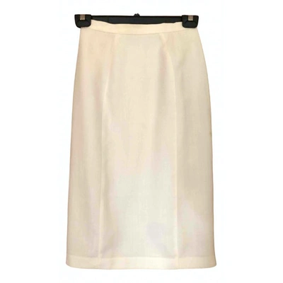 Pre-owned Mugler Mid-length Skirt In White