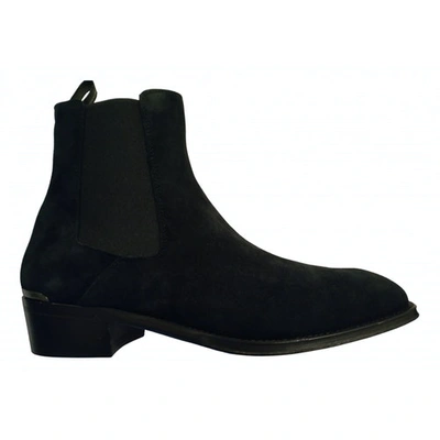 Pre-owned Alexander Mcqueen Black Suede Boots