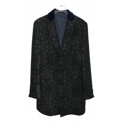 Pre-owned Etro Anthracite Wool Coat