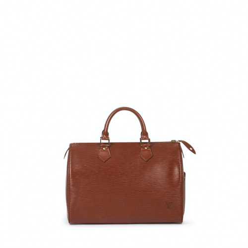Pre-Owned Louis Vuitton Speedy Khaki Leather Handbag | ModeSens