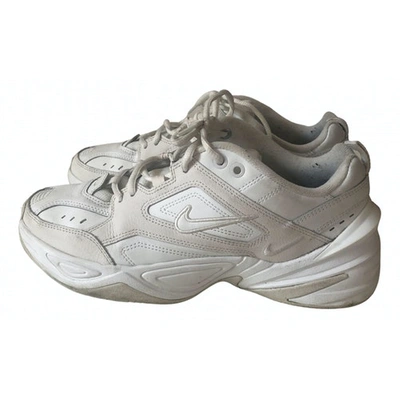 Pre-owned Nike M2k Tekno White Leather Trainers