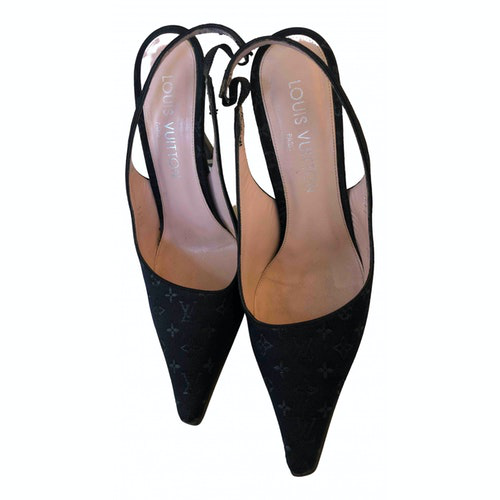 Pre-Owned Louis Vuitton Black Leather Heels | ModeSens