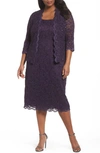 ALEX EVENINGS LACE COCKTAIL DRESS WITH JACKET,412264