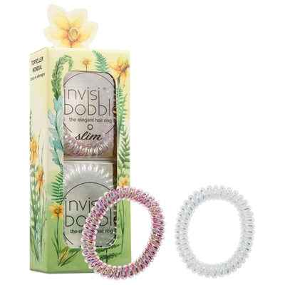 Invisibobble Slim The Elegant Hair Ring - Spring Florals Chrome Sweet Chrome & Vanity Fairy