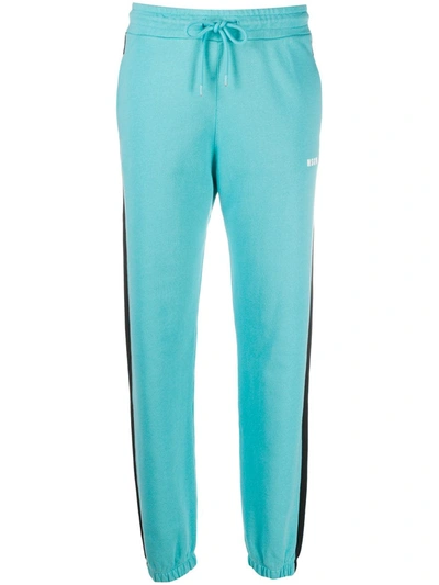 Msgm Side Stripe Track Pants In Blue