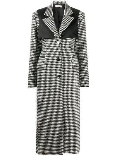 Nina Ricci Houndstooth Check Maxi Coat In Black