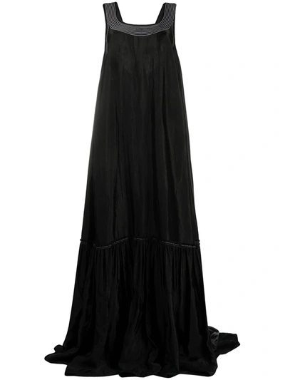 Nina Ricci Flared Maxi Gown In Black