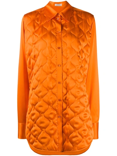 Nina Ricci Quilted Longline Shirt In Orange