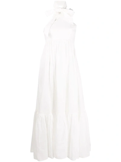 Zimmermann “juliette”单肩亚麻长款连衣裙 In White