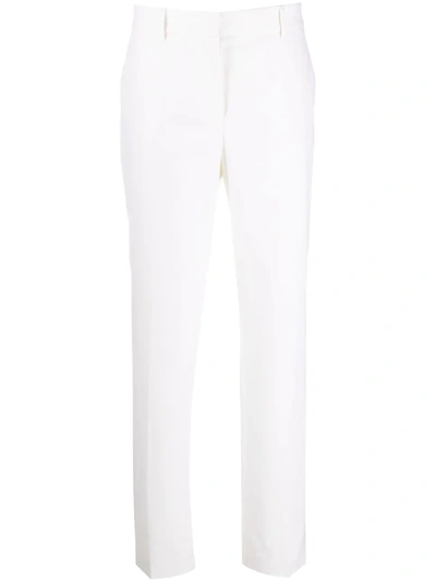 Alberta Ferretti High-waisted Straight Leg Trousers In White