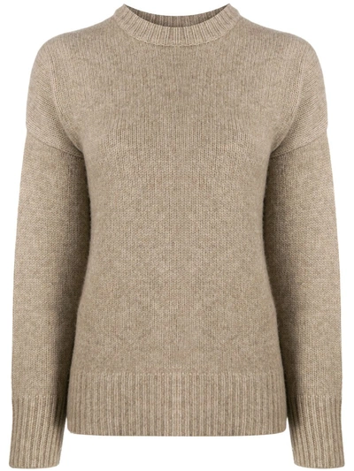 Co Round Neck Jumper In Brown