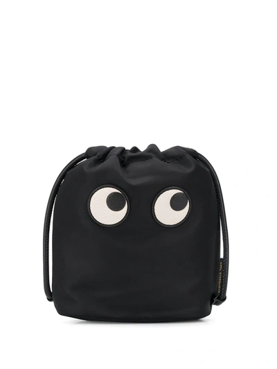 Anya Hindmarch Eyes Drawstring Tote In Black