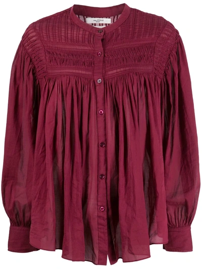 Isabel Marant Étoile Sheer Bell Sleeves Blouse In Red