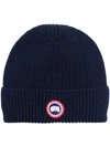Canada Goose Arctic Disc Ribbed-knit Beanie In Blue