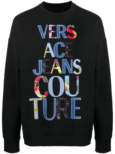 Versace Jeans Couture Sweatshirt Mit Logo-print In Black