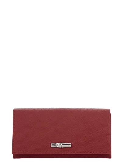 Longchamp Roseau - Long Continental Wallet In Red
