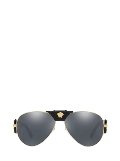 Versace Ve2150q Pale Gold Sunglasses In 12526g
