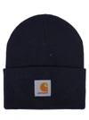 Carhartt Blue Logo Patch Beanie In Blue