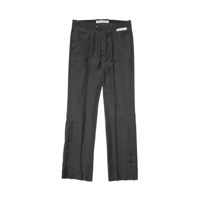 Off-white Pleated Flair Tailored Pants In Grey